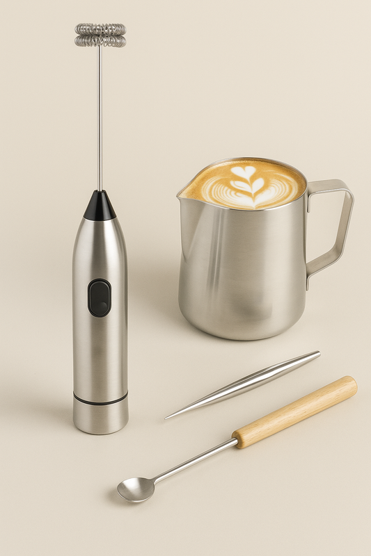 Electric Milk Frother & Latte Art Kit